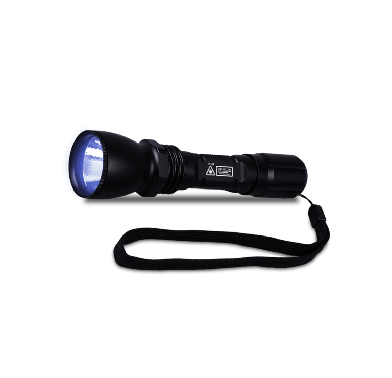 פנס אולטרה סגול UV 365nm - אורך גל של 365 ננומטר.