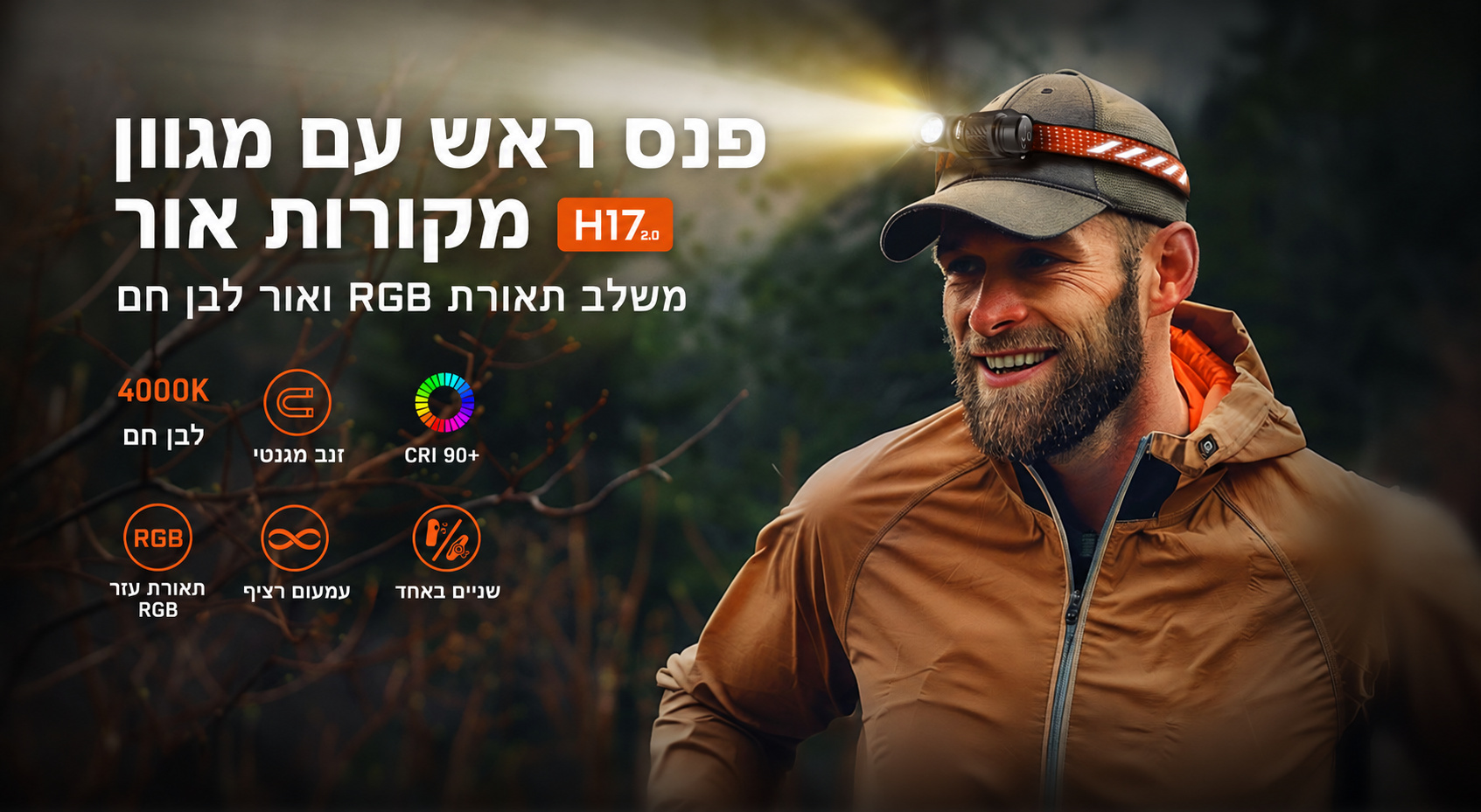 ACEBEAM H17 2.0 – מגוון מקורות אור – בעברית
